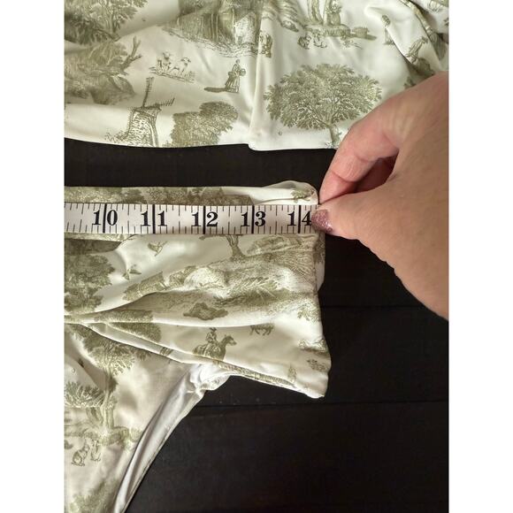 We Wore What Green Toile Bikini Bandeau Top Full Coverge Bottom Medium - Picture 7 of 7